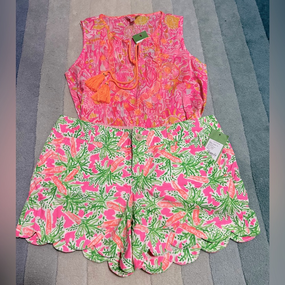 Lilly Pulitzer Buttercup Shorts in Nibbles Carrots Size 10